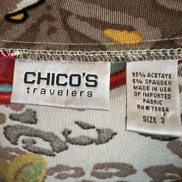 Chico's Travelers Multicolor Women's Top Size 3 (XL) JUST REDUCED!!!! - Picture 3 of 6